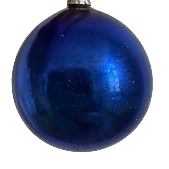 Vintage Japan Mercury Glass Ornaments Cobalt Blue Lot 12 w/ Box Hand Blown 2” - Picture 2 of 9